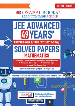 JEE Advanced Mathematics Question Bank | 49 Years' Chapter-wise & Topic-wise |Solved Papers (1978-2026) |Revision Notes, | PYQs, Latest 2026 Paper & Oswaal AI